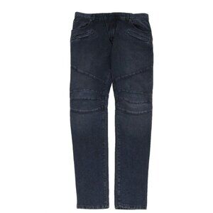 Pierre Balmain Biker Jeans 36x36 Dark Blue Indigo Skinny Denim Cotton Pants